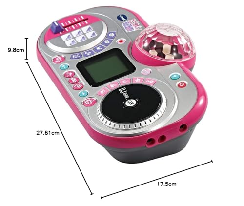 VTech Kidi Super Star DJ kids microphone toy with adjustable stand, color-changing disco light, sound effects, and musical games for children