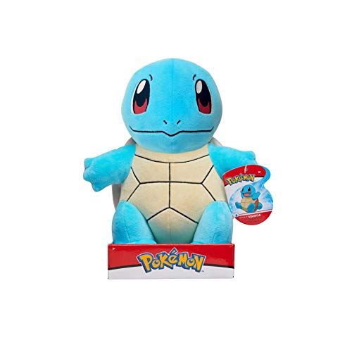 12-inch Squirtle plush toy from Pokémon, featuring soft fabric and a smiling face, perfect for collectors and fans.