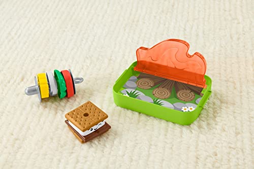 Fisher-Price Laugh & Learn 3-in-1 On-The-Go Camper for infants, featuring colourful activity buttons and a musical push-along walker.