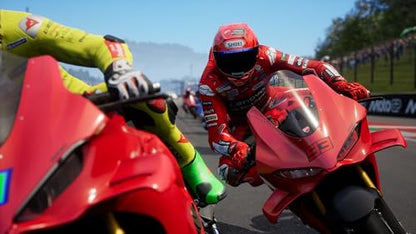 PlayStation 5 game cover for MotoGP 26 by Milestone, featuring motorcycle racing imagery and vibrant graphics.