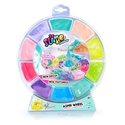 Canal Toys So Slime ASMR Wheel with multicolour slime, 10 textures, 8 decorations, and 80 mix-and-match combinations for kids.