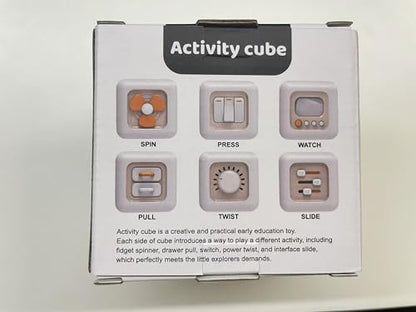 lerrbo Sensory Toys for Toddler 1-3|Montessori Cube for 1 Year Old Boy|Travel Toy for 12-18 Months Baby|Busy Activity Cube for Fine Motor Skill Learning|Birthday Gift for 1 Year Old(1 PCS)