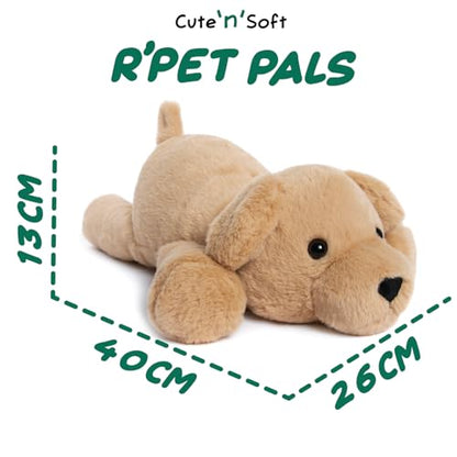 Lesser & Pavey Rpet Pals Muttley Laying Dog Teddy For Kids | Made Up of Recycled Bottles | Stuffed Animal Soft Toys | Ideal For Birthday or Baby Gift