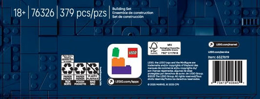 LEGO Marvel Iron Spider-Man bust with movable arms and rotating head, featuring a superhero minifigure, collectible display model.