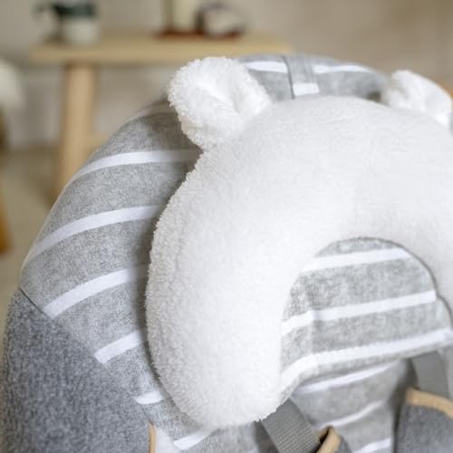 Ingenuity Swing 'n Go Deluxe baby swing with plush toys, cushioned harness, foldable design, and sound features for infants 0-9 months.