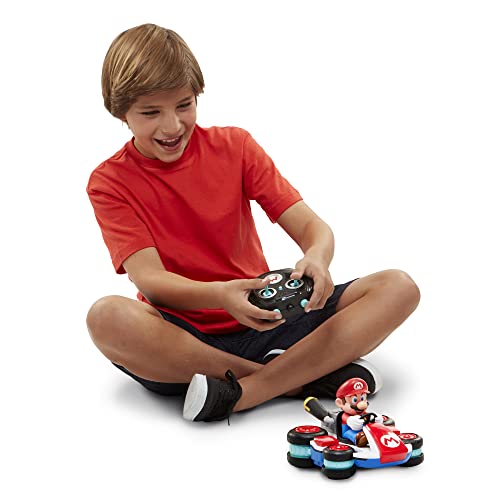Nintendo Super Mario Kart 8 Mario anti-gravity RC racer with 360 spins, wheelies, drifting, and up to 100 ft. range for kids 4+.