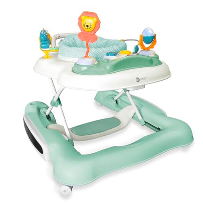 MyChild Little Explorer Activity Walker, Sage Green - Activity Center Baby Walker - Easy fold Frame for Storage - 6 Months + Anti Fall Blocks for Extra Safety and 3 Height Adjustment.