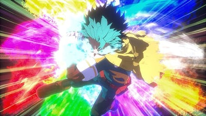 Bandai Namco's MY HERO ACADEMIA: All’s Justice game for PlayStation 5, showing colorful game cover art with characters from the series.