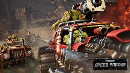 Warhammer 40,000: Speed Freeks PS5 game cover by Wired Production showing vibrant sci-fi artwork and game title.