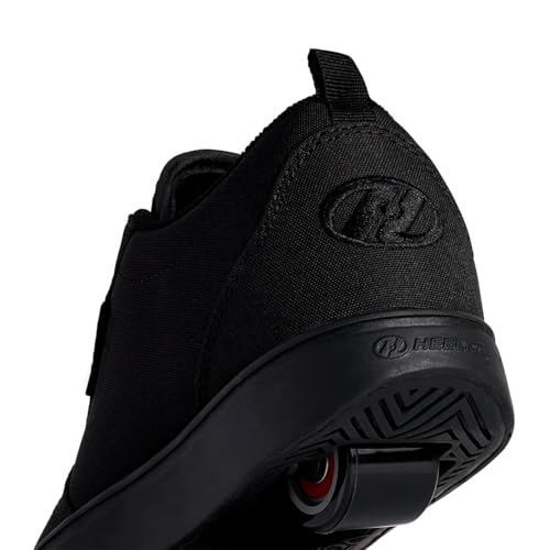 Black Heelys Unisex Pro 20 skate shoes with wheels, size 9 UK, featuring sleek design and skate shoe details.