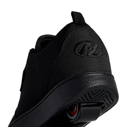 Black Heelys Unisex Pro 20 skate shoes with wheels, size 9 UK, featuring sleek design and skate shoe details.