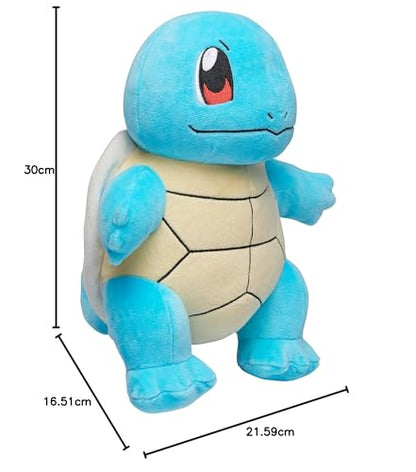 12-inch Squirtle plush toy from Pokémon, featuring a soft, blue exterior and a friendly expression, perfect for collectors.