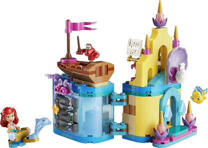 LEGO|Disney Princess Ariel's Magical Mini Palace - The Little Mermaid Castle Toy w/a Micro Doll plus Sebastian & Flounder Animal Figures - Gift for 5+ Year Old Girls - 43285
