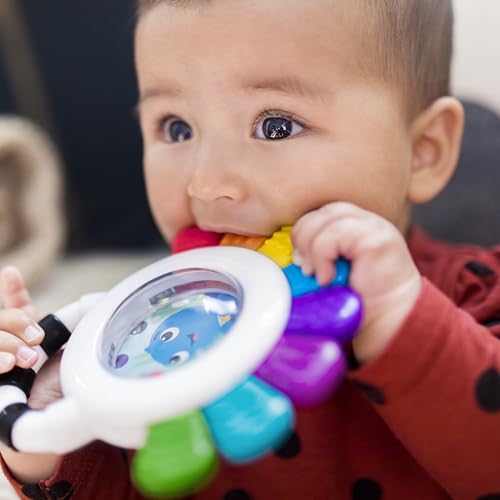 Baby Einstein Outstanding Opus The Octopus sensory rattle and teether toy for babies 3 months and up, BPA-free and chillable.