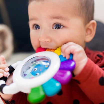 Baby Einstein Outstanding Opus The Octopus sensory rattle and teether toy for babies 3 months and up, BPA-free and chillable.
