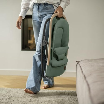 Maxi-Cosi Kori 2-in-1 baby bouncer chair with toy arch, beige, ergonomic design, 3 reclines, newborn pillow, lightweight and compact.