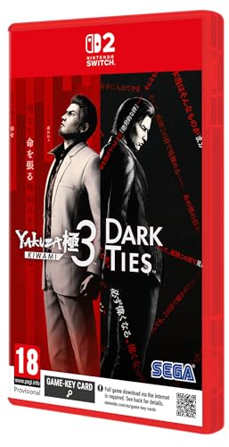 SEGA Yakuza Kiwami 3 & Dark Ties game case for Nintendo Switch featuring colorful cover art with characters from the series.