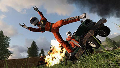 Wreckfest PS5 game cover by THQ Nordic showing racing cars and demolition derby scene on a vibrant racing track.