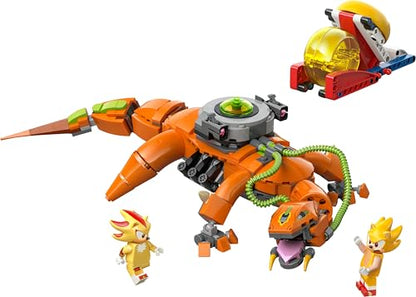 LEGO Sonic the Hedgehog Super Shadow vs. Biolizard building set with Sonic, Shadow, and Biolizard figures plus Chaos Emerald for kids