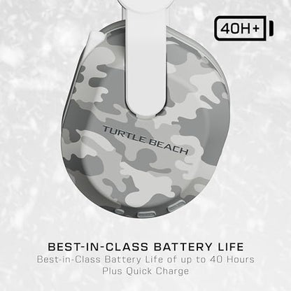 Turtle Beach Stealth 500 Arctic Camo gaming headset with microphone, wireless Xbox, Bluetooth, PC, and mobile compatibility.
