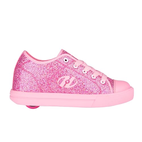 Heelys unisex kids classic pink sneaker with wheels, size 5 UK, featuring a casual design and rubber sole.
