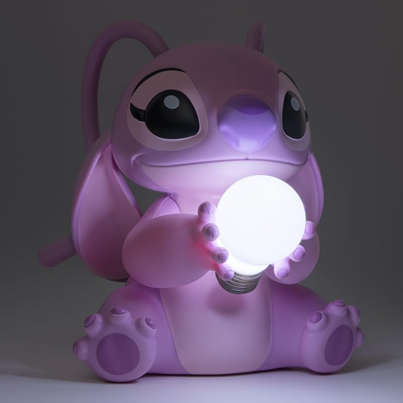 Pink Disney Lilo and Stitch angel light lamp by Paladone, bedside night light with collectible design for bedroom decor.