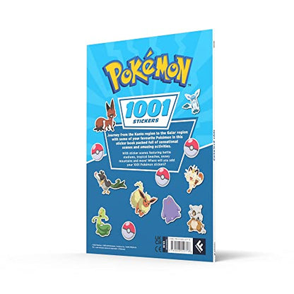 Colorful cover of "Pokémon: 1001 Stickers" sticker book by Farshore featuring various Pokémon characters and vibrant designs.