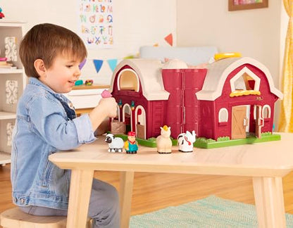 Battat– Big Red Barn, Animal Farm Playset – Learning Toy for Toddlers, 18M Plus, 13.5" x 9"x 12"