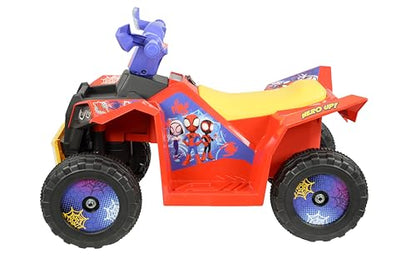 Spidey Kids Mini Quad Bike - Official Licensed Kids Ride On Car - 6V Electric Ride On Toys - Forward, Reverse Gears, Chunky Tyres & Amazing Friends Decals, Safe Toddler Toy - Spidey Toys