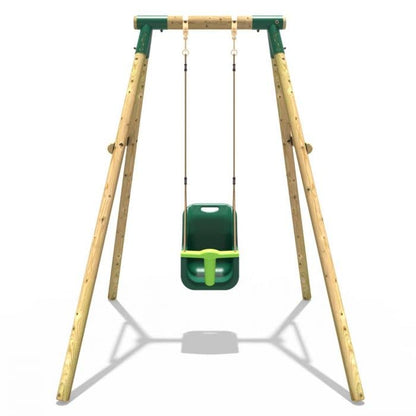 Rebo Baby Wooden Garden Swing Set - Pluto | OutdoorToys | Strong and Sturdy Children's Swing Set, Pressure Treated Timber, Soft-Feel Ropes, Baby Swing Seat
