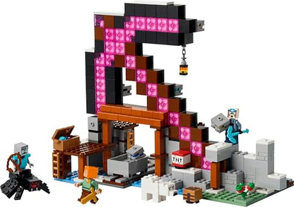 LEGO Minecraft The Pickaxe Mine - Interactive Building Toy - incl. Alex, Miner and Stray Spider Jockey Figures - Collectible Gamer Gift for 8+ Year Old Boys & Girls - 21277