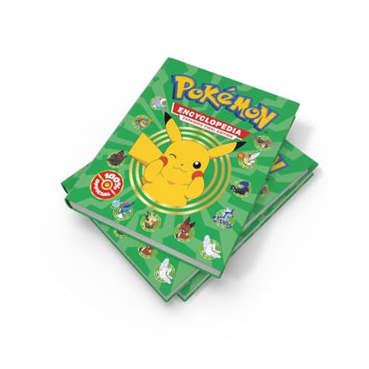 Updated 2024 Pokémon Encyclopedia by Super Toy Store, featuring colorful illustrations and informative content on Pokémon.