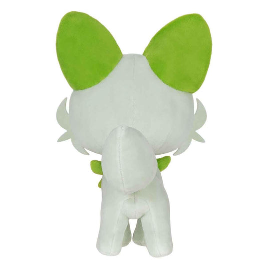 8-inch Pokémon Sprigatito plush toy with authentic details, featuring green fur and cute facial expression.