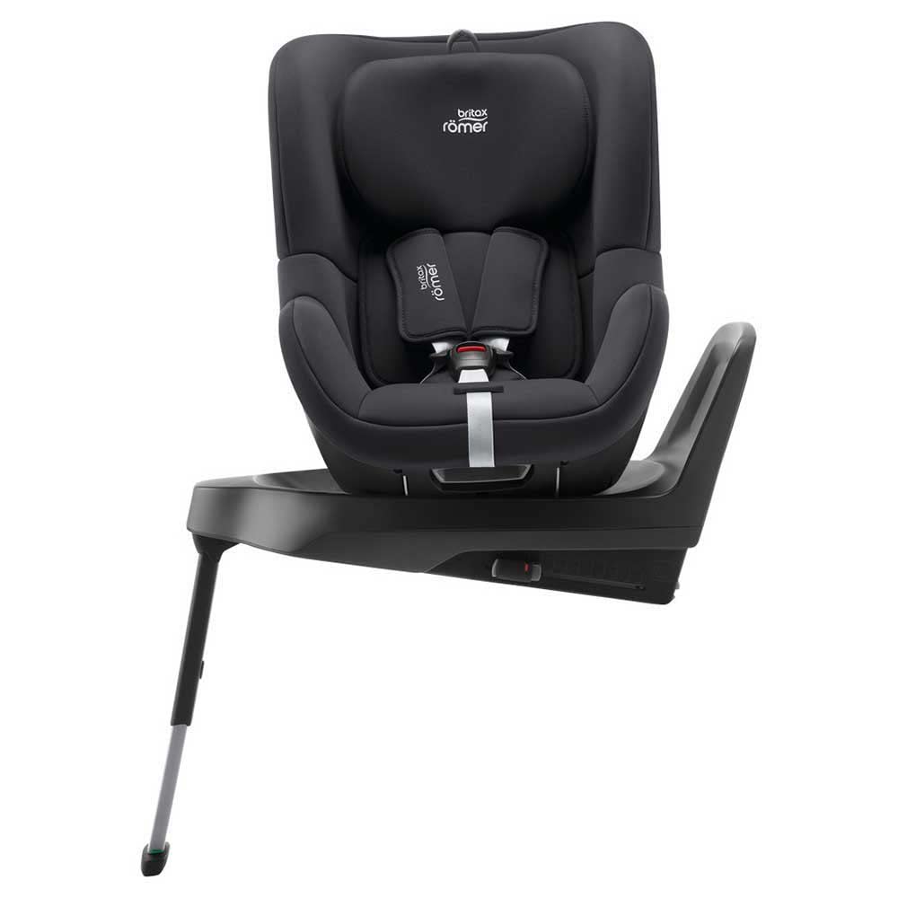 BRITAX RÖMER Rotating car seat DUALFIX Plus, 360 Degree, incl. Newborn Insert and ISOFIX, from 40-105 cm (i-Size), Birth - 4 Years, Midnight Grey