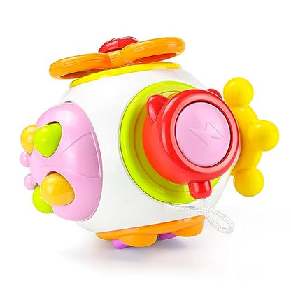 HORJOR Baby Sensory Toys Activity Busy Cube, Suction Toddler Toys for 6-12 Months, Montessori Toys1,2 Year Old Boys Girls Kids Travel Toys