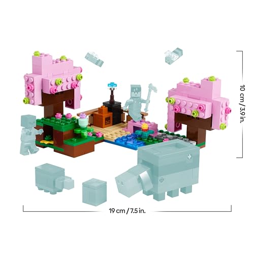 LEGO Minecraft The Cherry Blossom Garden Toy - Building Set with Trees, a Sunny Figure, Bees, and Mobs incl. a Zombie - Gamer Gift for 8+ Year Old Boys & Girls - 21260