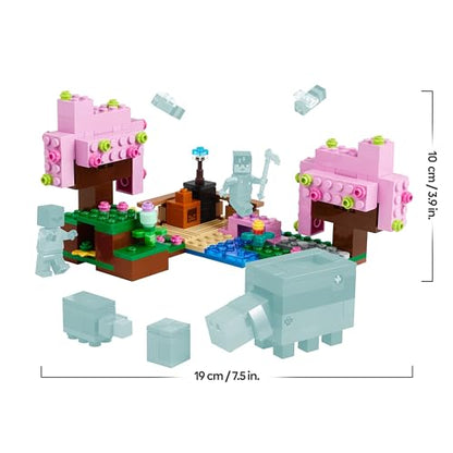LEGO Minecraft The Cherry Blossom Garden Toy - Building Set with Trees, a Sunny Figure, Bees, and Mobs incl. a Zombie - Gamer Gift for 8+ Year Old Boys & Girls - 21260