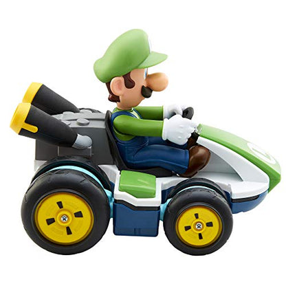 Nintendo Super Mario Kart 8 Luigi RC racer by Jakks Pacific, showing Luigi car with anti-gravity design and colorful racing details.