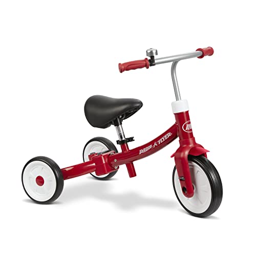Radio Flyer Triple Play Trike, Red Toddler Tricycle, Balance Bike, and Ride On For 1-3 Years