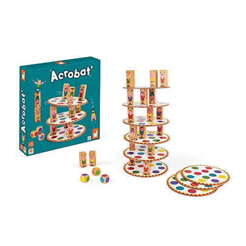 Janod - Acrobat' - Skill and Strategy Game - Children's Board Games - Concentration and Fine Motor Skills - 2 Players and Up - from 5 Years Old, J02757