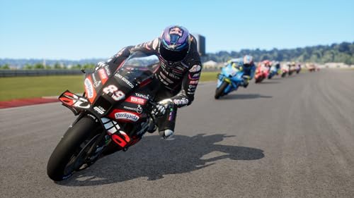 MotoGP 26 PlayStation 5 game cover featuring motorcycle racers and racing scene with Milestone branding.