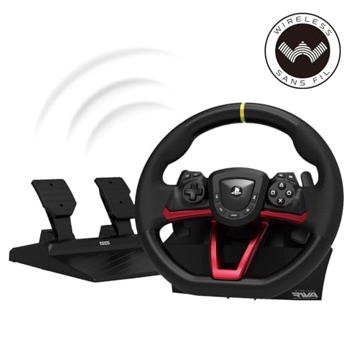 Hori Wireless Racing Wheel APEX for PlayStation 5, PlayStation 4, and PC, featuring realistic steering wheel and control buttons.