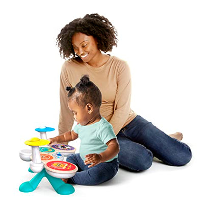 Baby Einstein Together in Tune Drums toddler musical toy with wooden drums and magic touch buttons for ages 12 months+.
