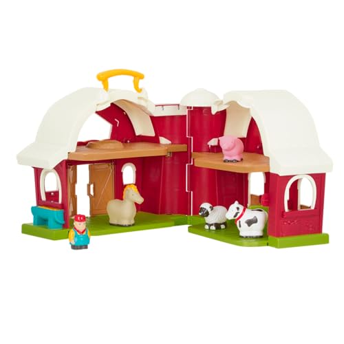 Battat– Big Red Barn, Animal Farm Playset – Learning Toy for Toddlers, 18M Plus, 13.5" x 9"x 12"