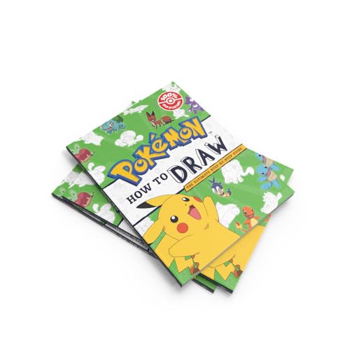 Official guide by Farshore on how to draw Pokémon characters, featuring Pikachu and various Pokémon illustrations.