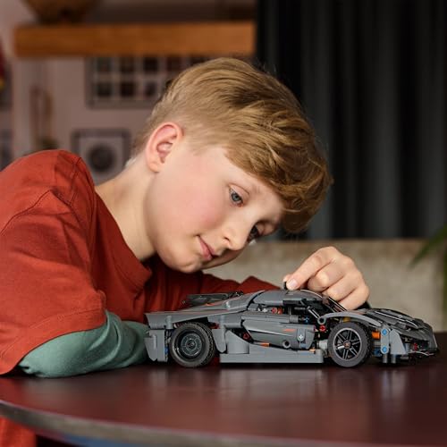 LEGO Technic Koenigsegg Jesko Absolut grey hypercar model kit with detailed design, ideal for kids aged 10 and up.