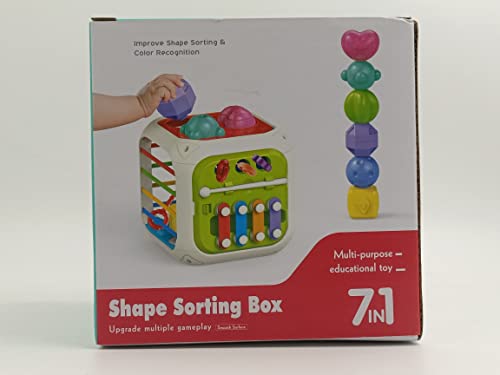AiTuiTui Montessori Toys for 2 Year Old Boys Girls, 7 in 1 Baby Sensory Toys for 18 Months 2st Birthday Gifts Shape Sorter Activity Stacking Easter Basket Stuffers for Autism Toddlers