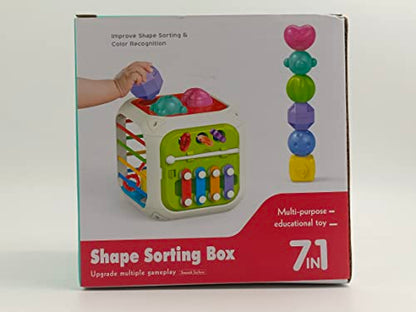 AiTuiTui Montessori Toys for 2 Year Old Boys Girls, 7 in 1 Baby Sensory Toys for 18 Months 2st Birthday Gifts Shape Sorter Activity Stacking Easter Basket Stuffers for Autism Toddlers