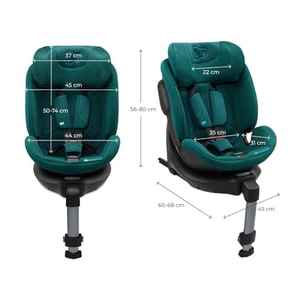 Kinderkraft XRIDER2 Infant Car Seat with Base, Isofix, I-Size 40-125 Cm, from Birh to 7 Years, Reclining, 360 Degree, Safety Systems, Travel Comfort, Green