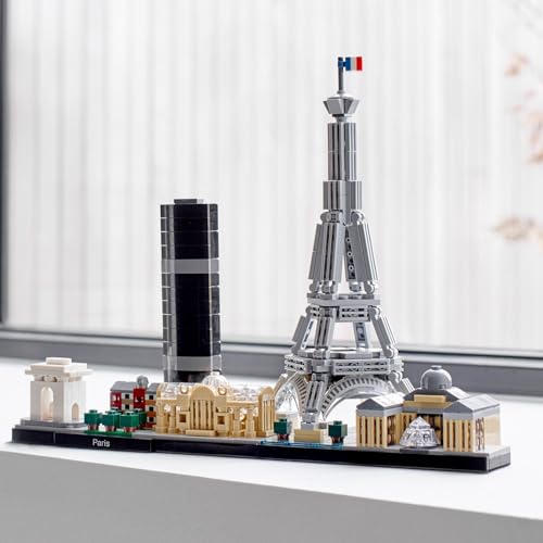 LEGO Architecture Paris model set featuring Eiffel Tower and Louvre, perfect for home décor or as a collectible gift.